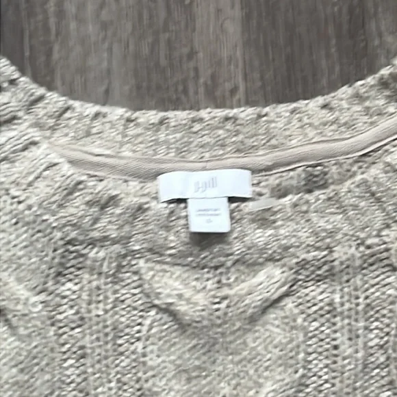 J. Jill Cotton Blend Cable Knit Sweater Vest Oatmeal Large - Picture 7 of 8